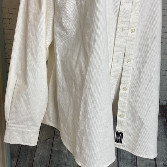 Wildfang Essential Corduroy Long Sleeve Button Up Shirt 2X Cream White Western - Picture 4 of 16
